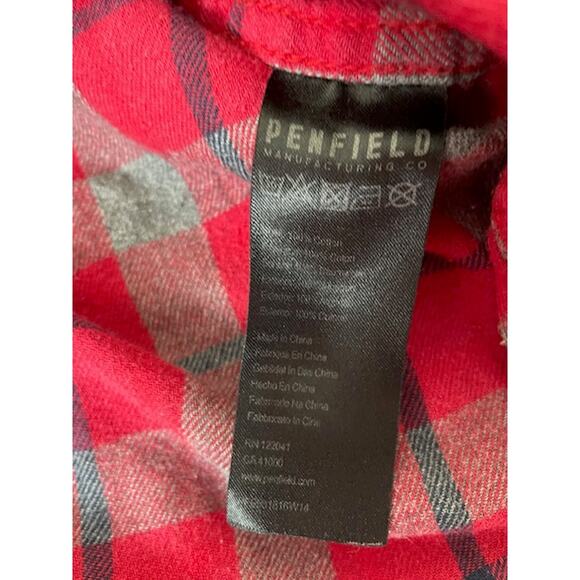 Madewell x Penfield Classic Slim Flannel warm n cozy layers red plaid gray black - Picture 9 of 10